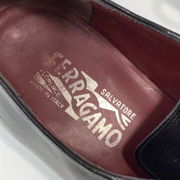 Salvatore Ferragamo black Italian leather lace up Oxfords size 9.5 D EUC - Picture 2 of 16